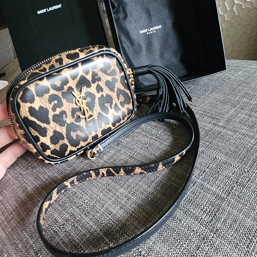 Authentic YSL Leopard Print Mini Crossbody Bag - Picture 8 of 14